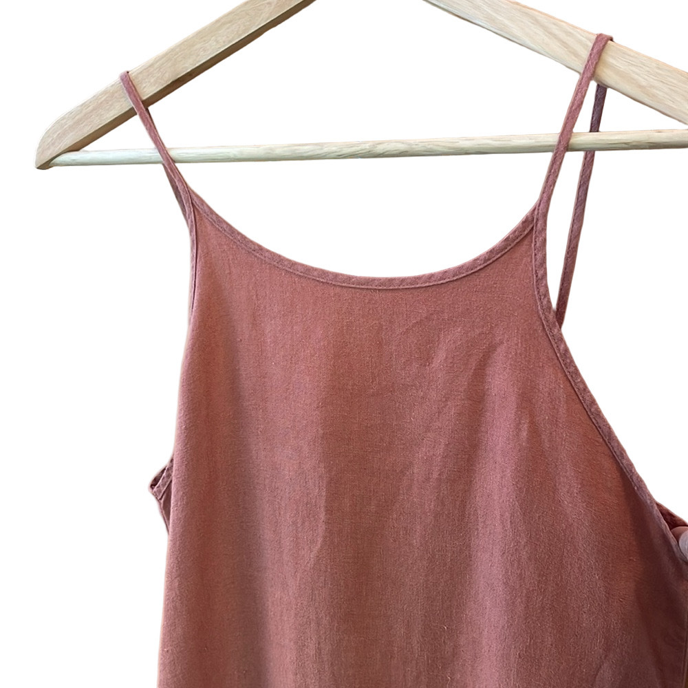 Arkitaip - Gerda Ruffled Slip Dress - Tangerine - M - 100% Linen - Picture 8 of 15
